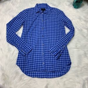 J.Crew “Boy” Blue Gingham Button-down Shirt, Sz 0